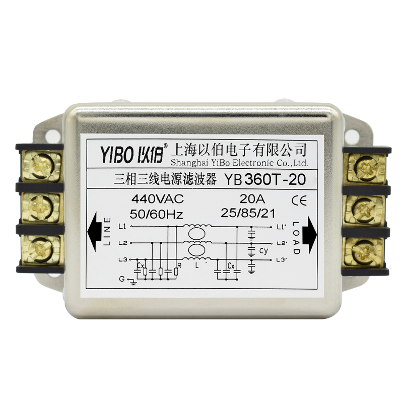 YB360T/YB360TG系列端子導(dǎo)軌式三相三線電源濾波器